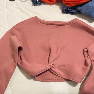 J for Justify Dusty Pink Knotted Crop Top